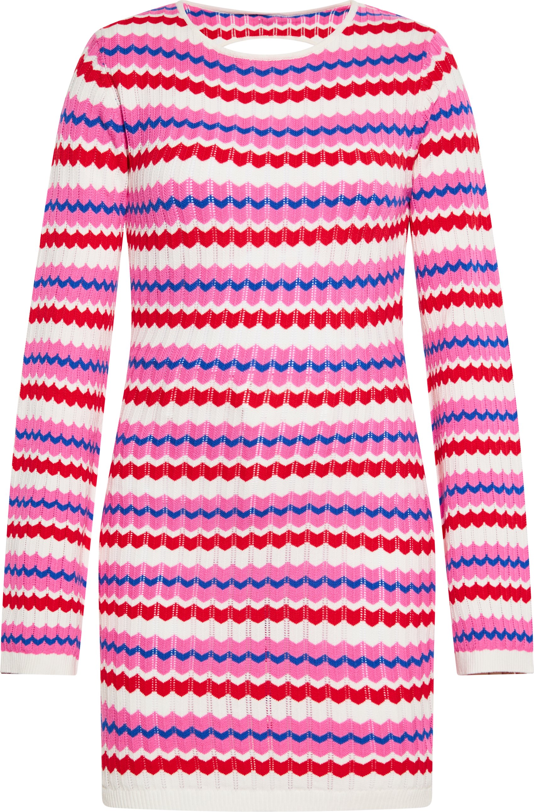 Thumbnail - Mymo Kleid Frauen Wollweiß Mehrfarbig