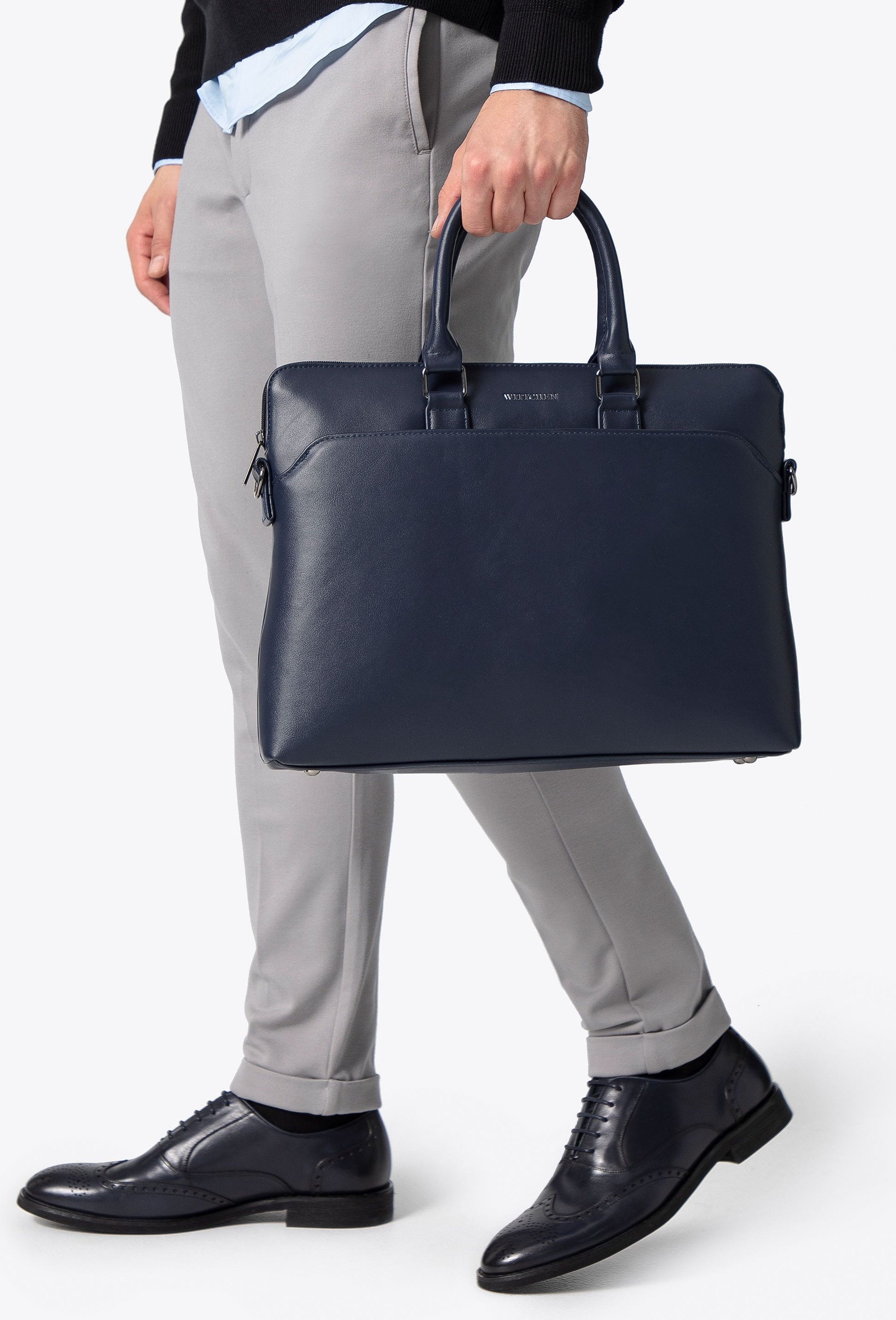 Wittchen Herren-Laptoptasche, 16 Zoll, Kunstleder, Marineblau, Öko-Leder