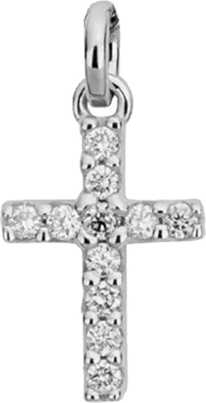 Lyomi Anhänger 585/- Weißgold Kreuz 11 synth. Diam. 0,14ct.