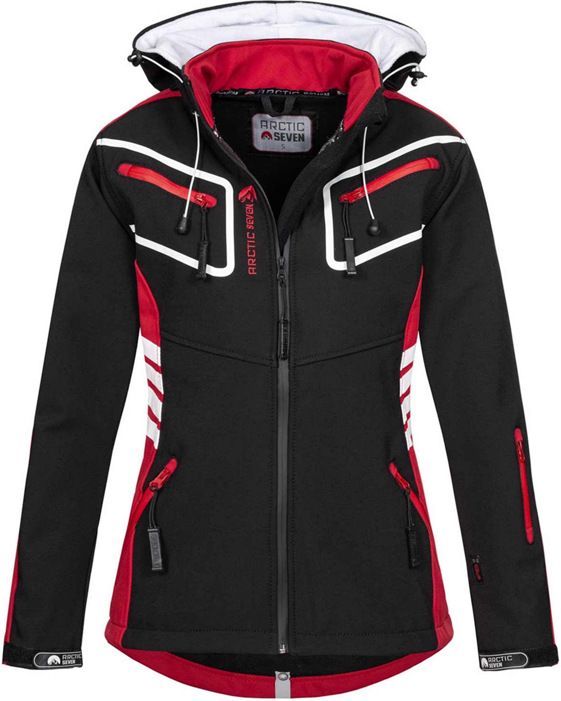 Arctic Seven Damen Softshell Jacken Schwarz-Rot