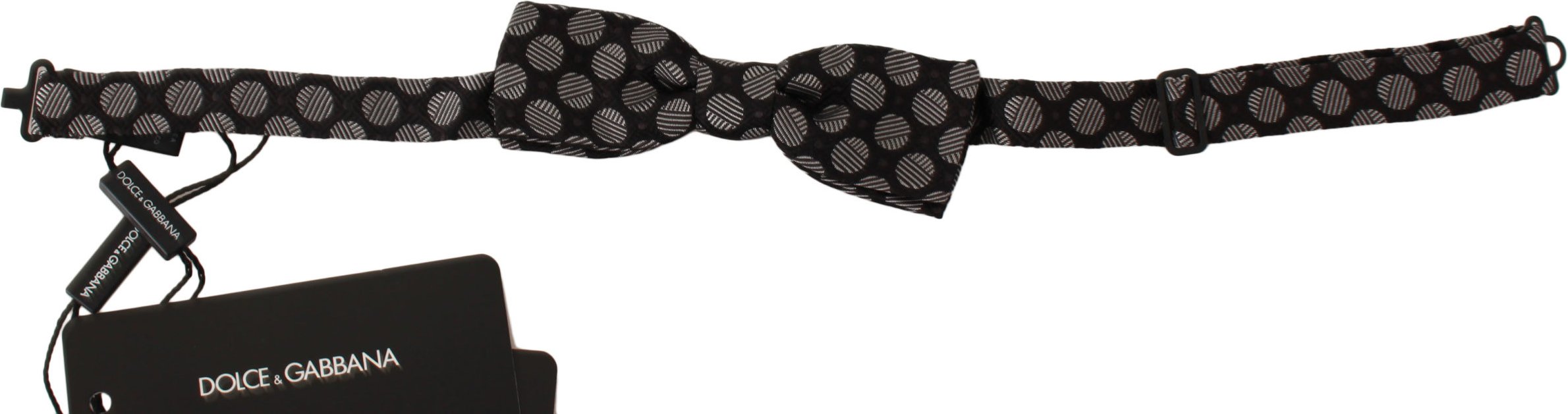 Dolce & Gabbana Papillon, nœud papillon pour homme en soie marron et jacquard à pois