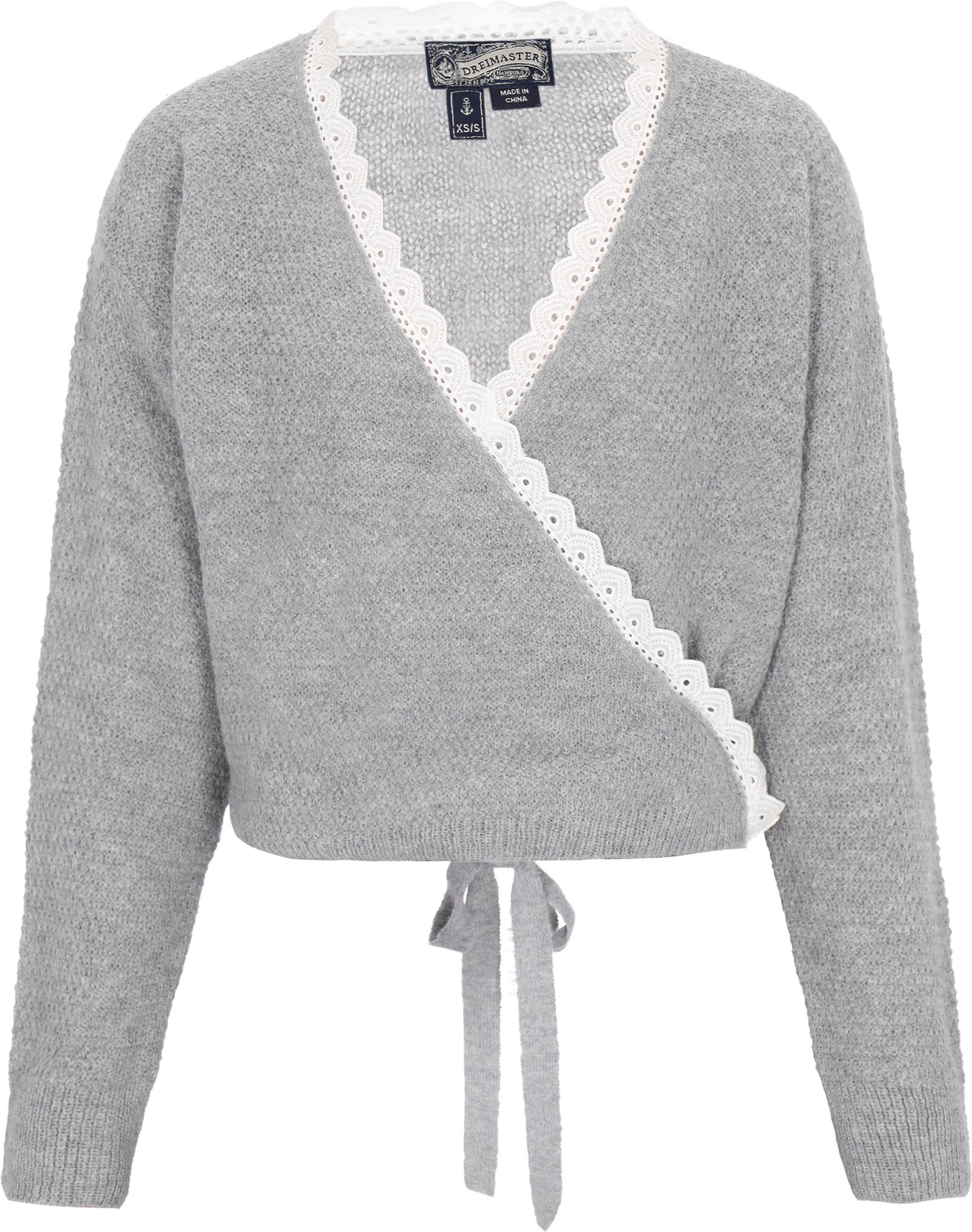 Dreimaster Strickjacke Frauen Graumelange