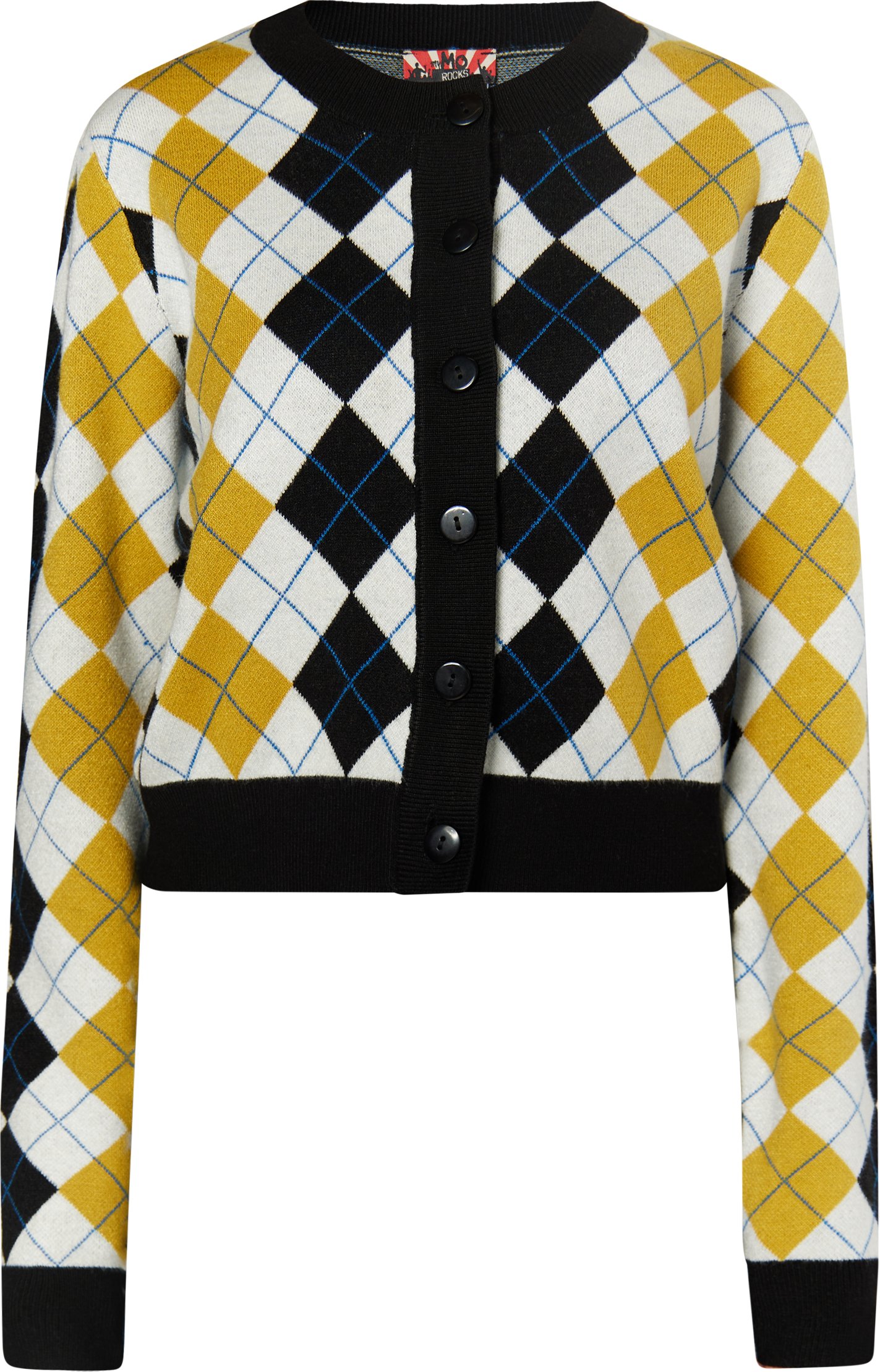 Mymo Strickjacke Damen Schwarz Weiss Mehrfarbig