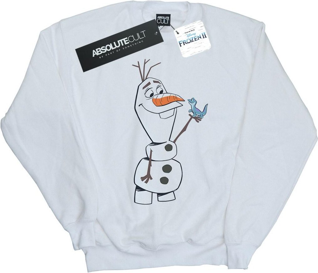 Disney Girls Frozen 2 Olaf und Salamander Sweatshirt (weiß)