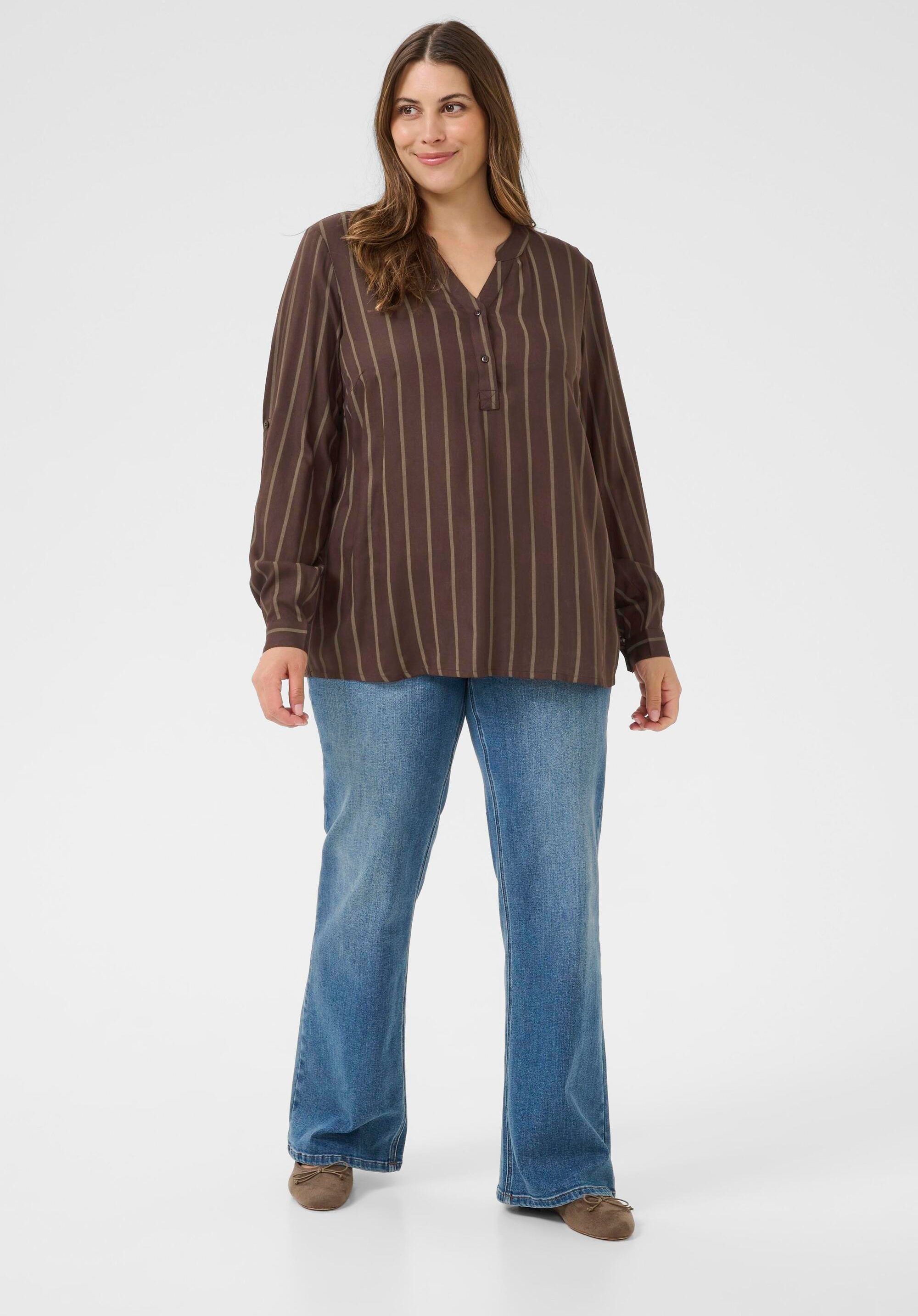 Langarm-Bluse KCsida Langarm-Bluse Regular fit dark brown