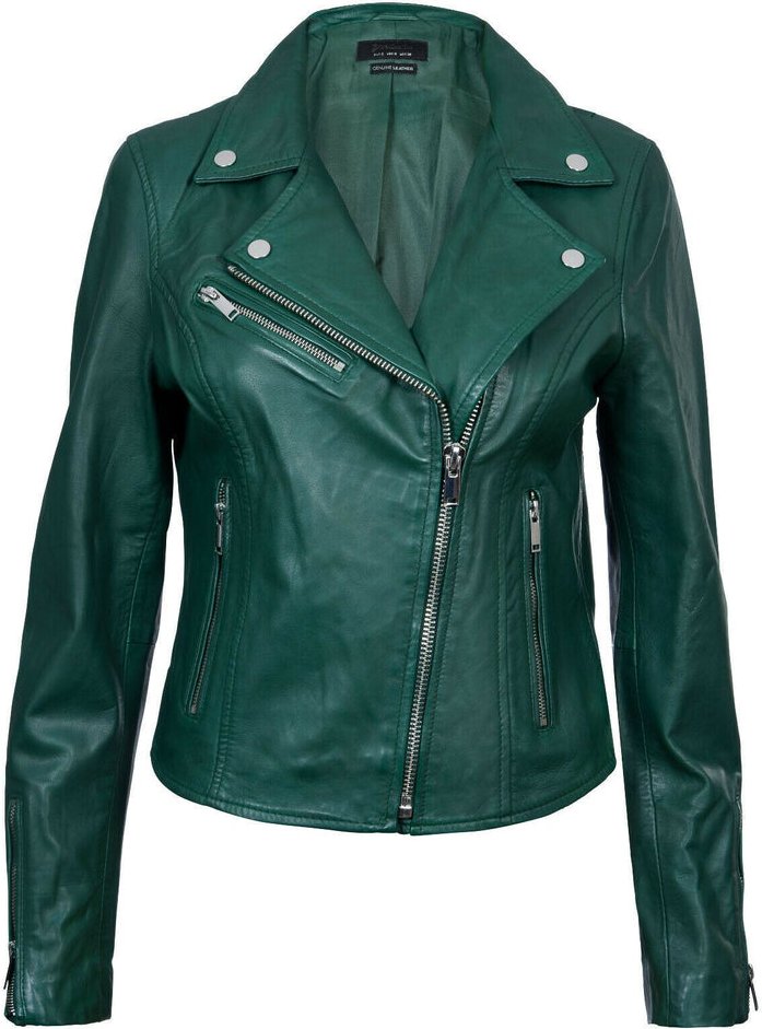 Klassische Damen-Brando-Bikerjacke aus Leder in Loughton