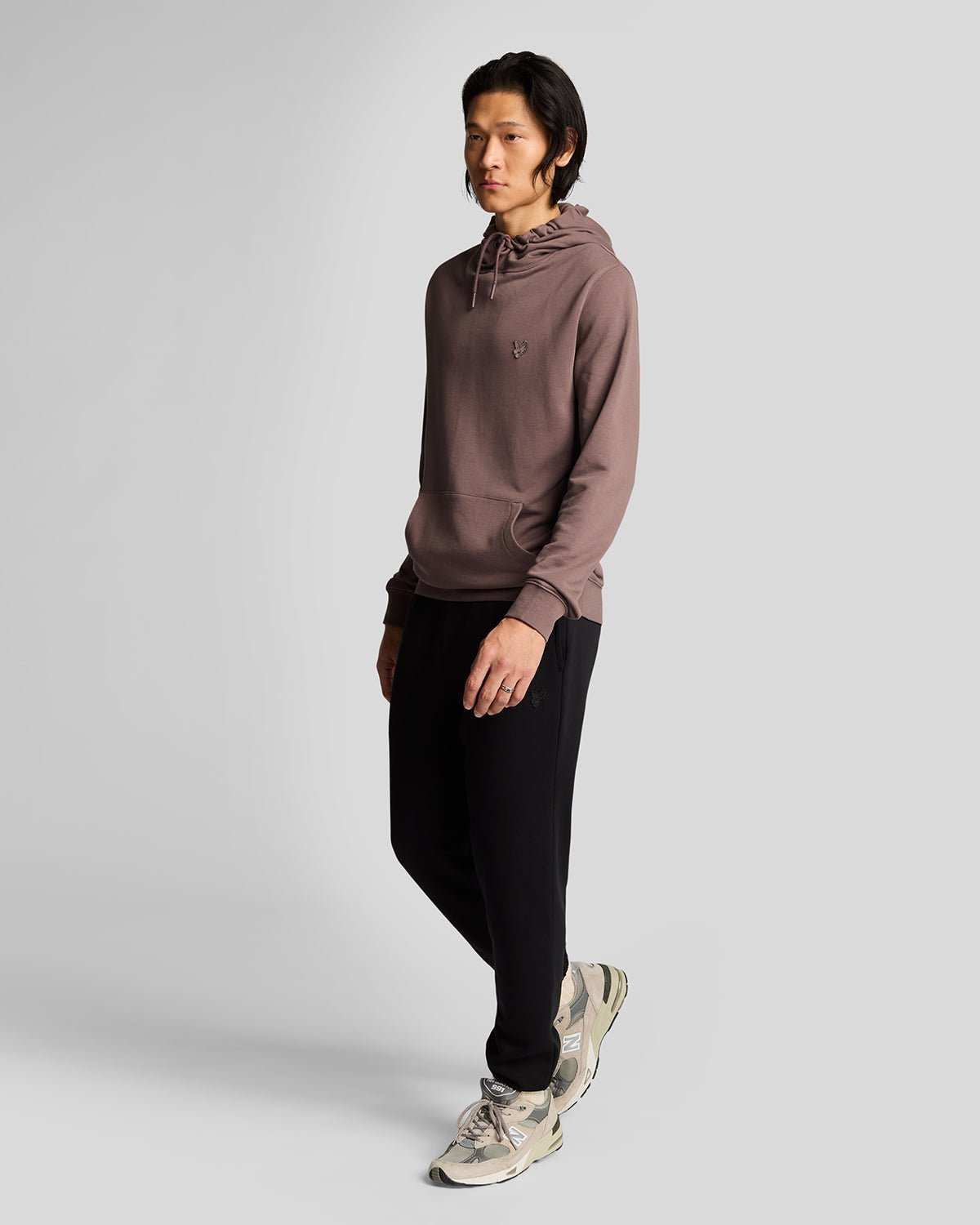 Lyle & Scott – Schmale Jogginghose aus superfeiner Baumwolle – Schwarz