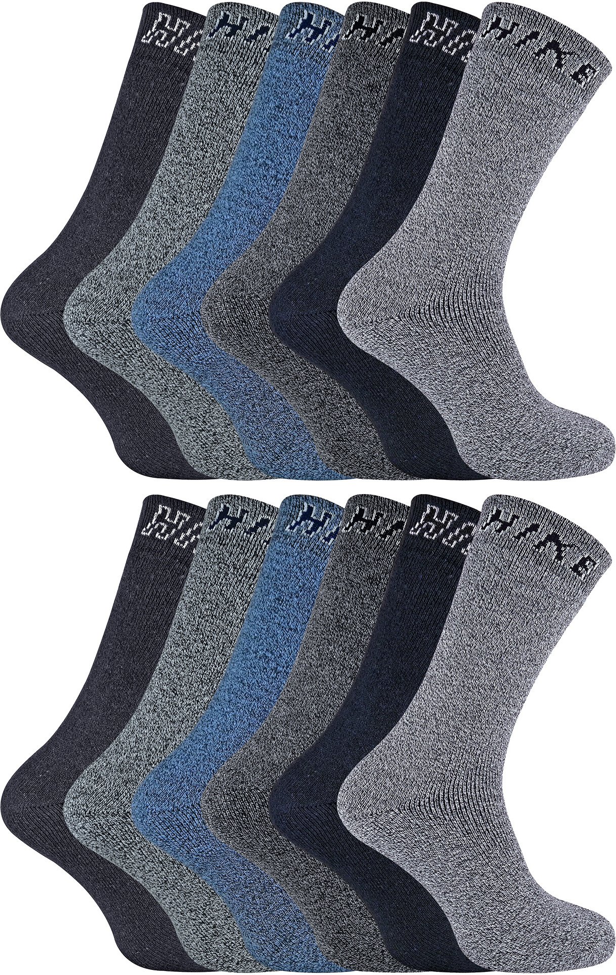 Thumbnail - 12 Paar Herren gepolstert Crew Wandern Socken | Socke Snob | Atmungsaktiv Walking Boot Socken - Pack 1