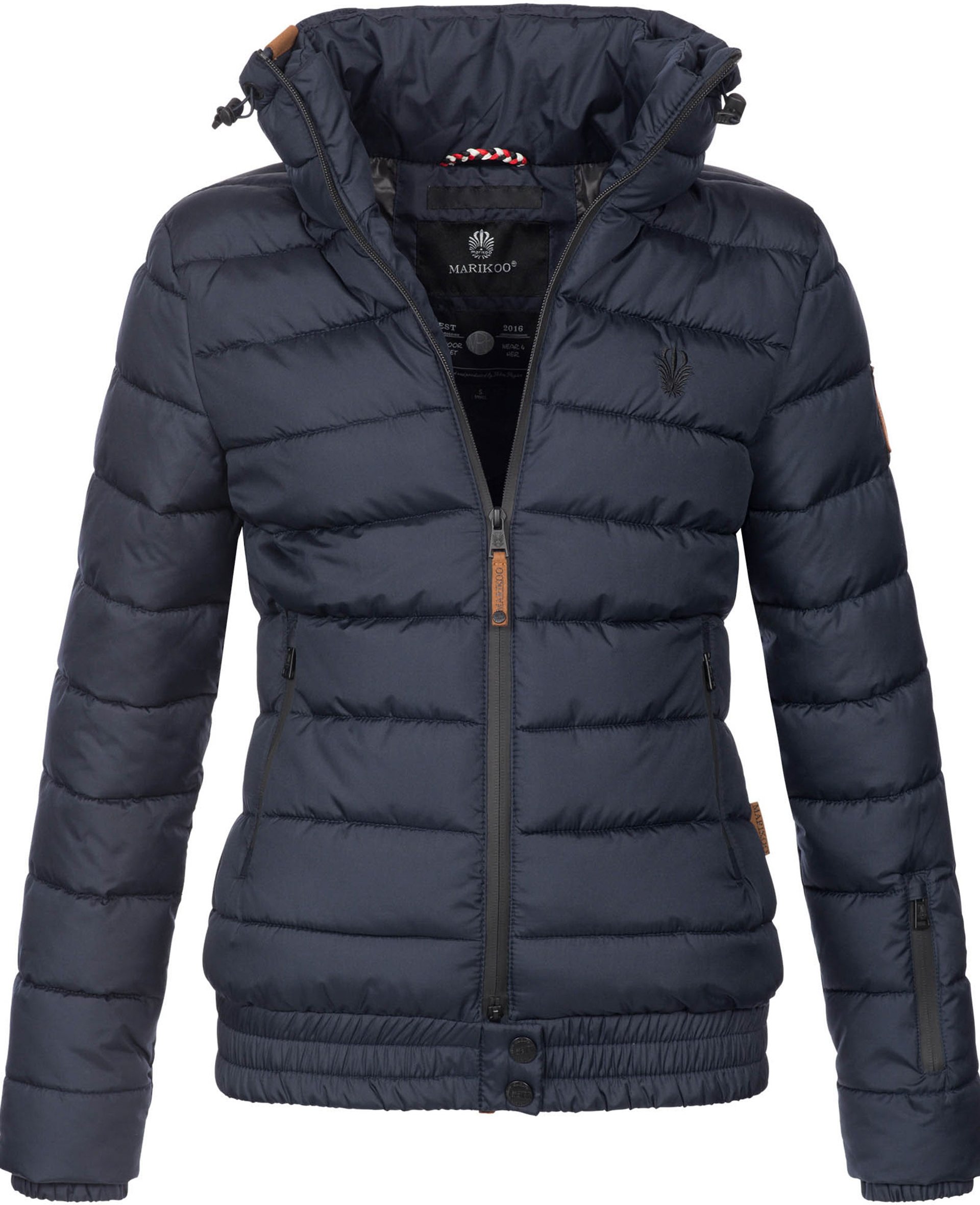 Marikoo Damen Steppjacke Poisen mit hohem Kragen & Teddyfleece-Taschen