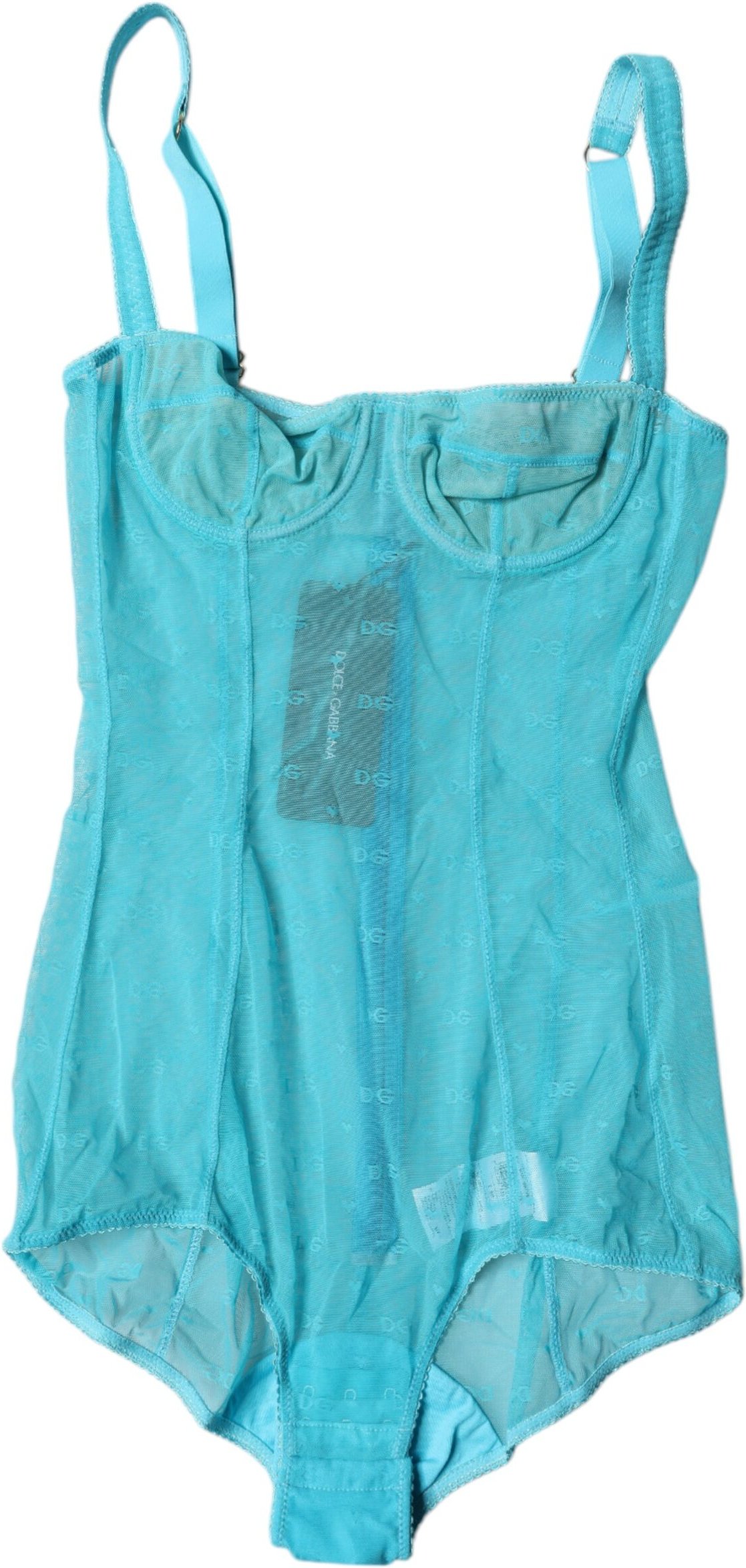 Netz-Bodysuit mit Rundhalsausschnitt