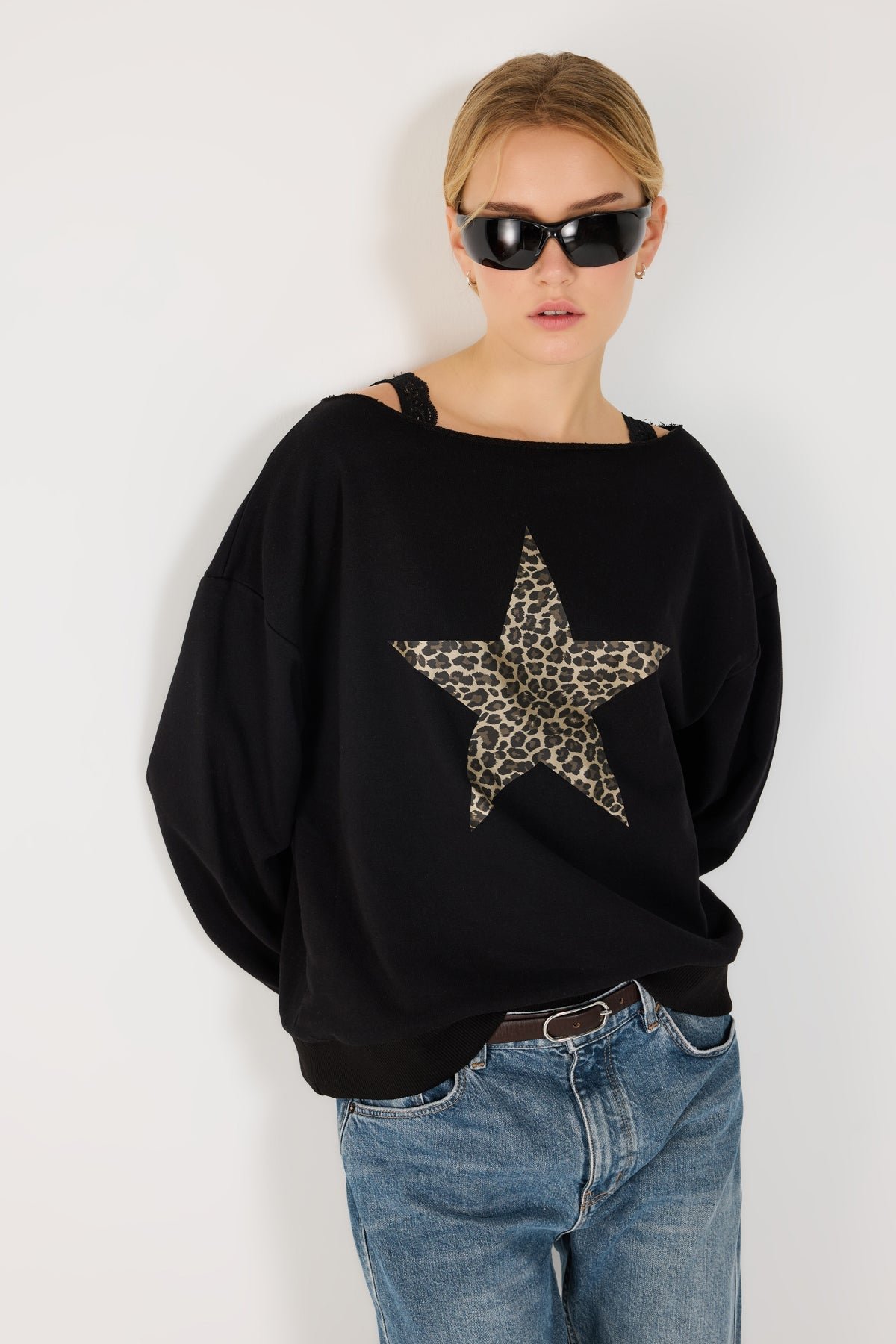 Sternmuster Bootshals Sweatshirt