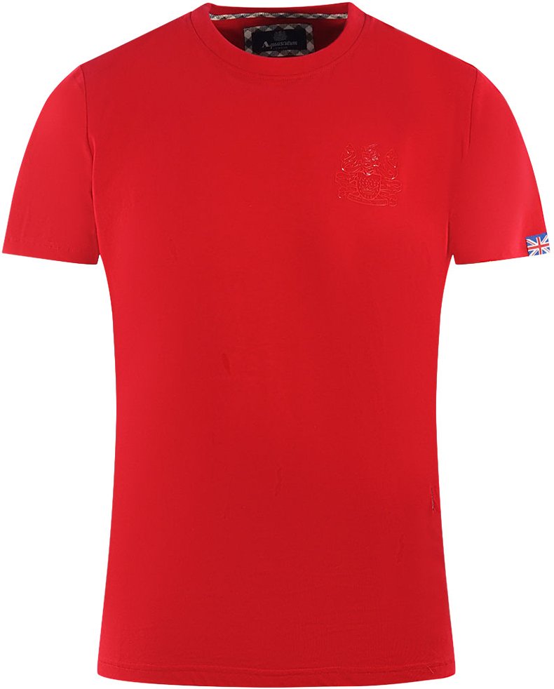 Aquascutum London Tonal Aldis Logo Rotes T-Shirt