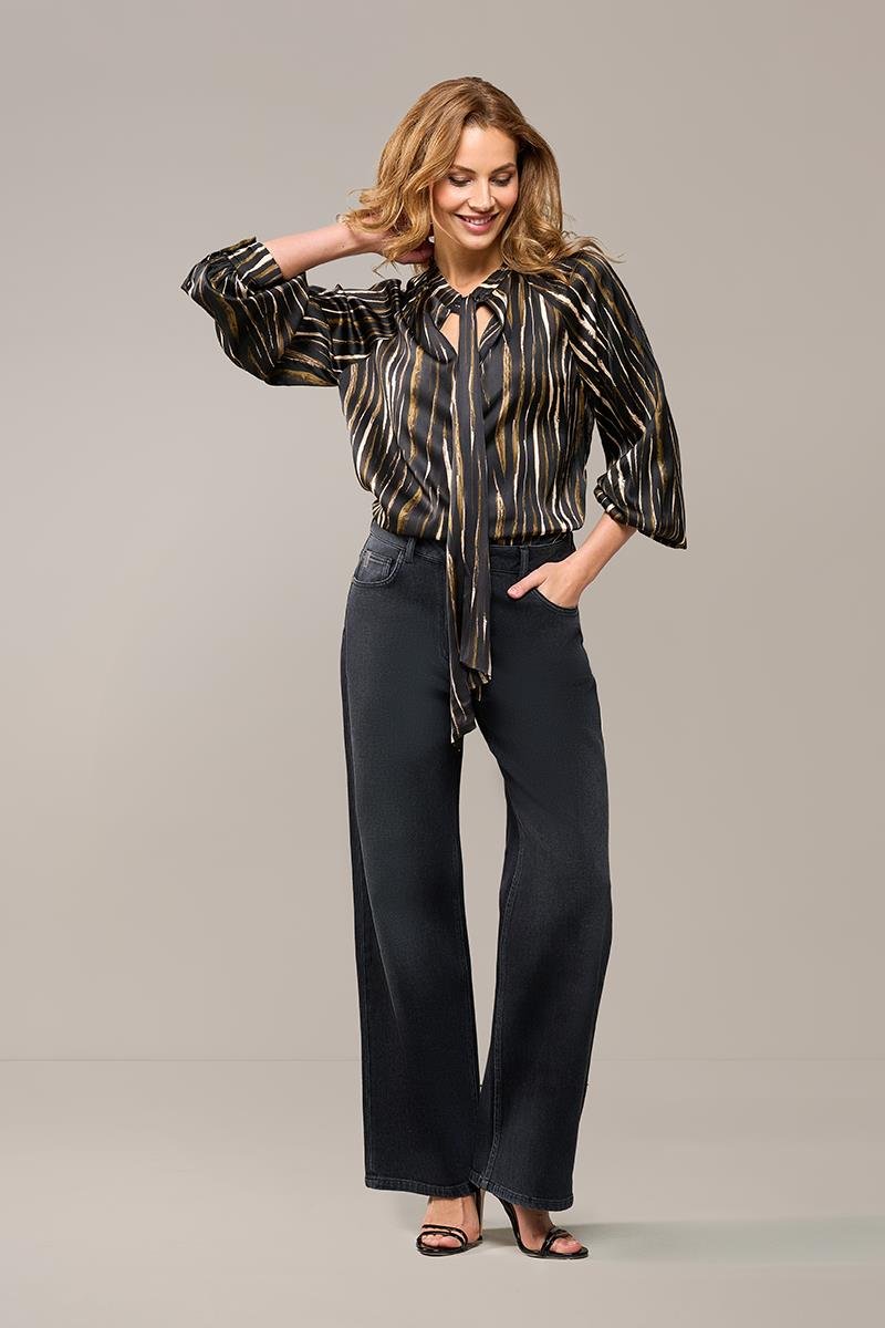 Bluse mit Bension-Print Schwarz / Multi