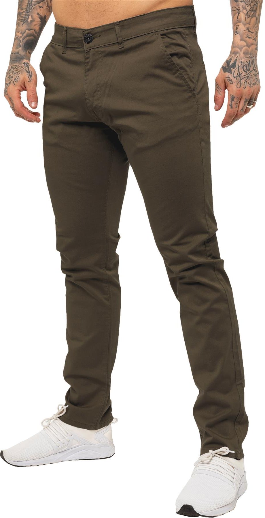 Enzo Herren Slim Fit Stretch Chinos