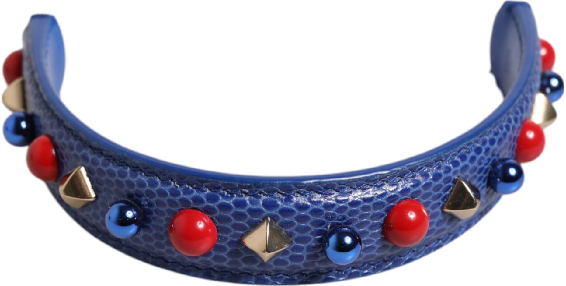 Blaue verzierte Lederhandtaschen-Tragegurt für Damen