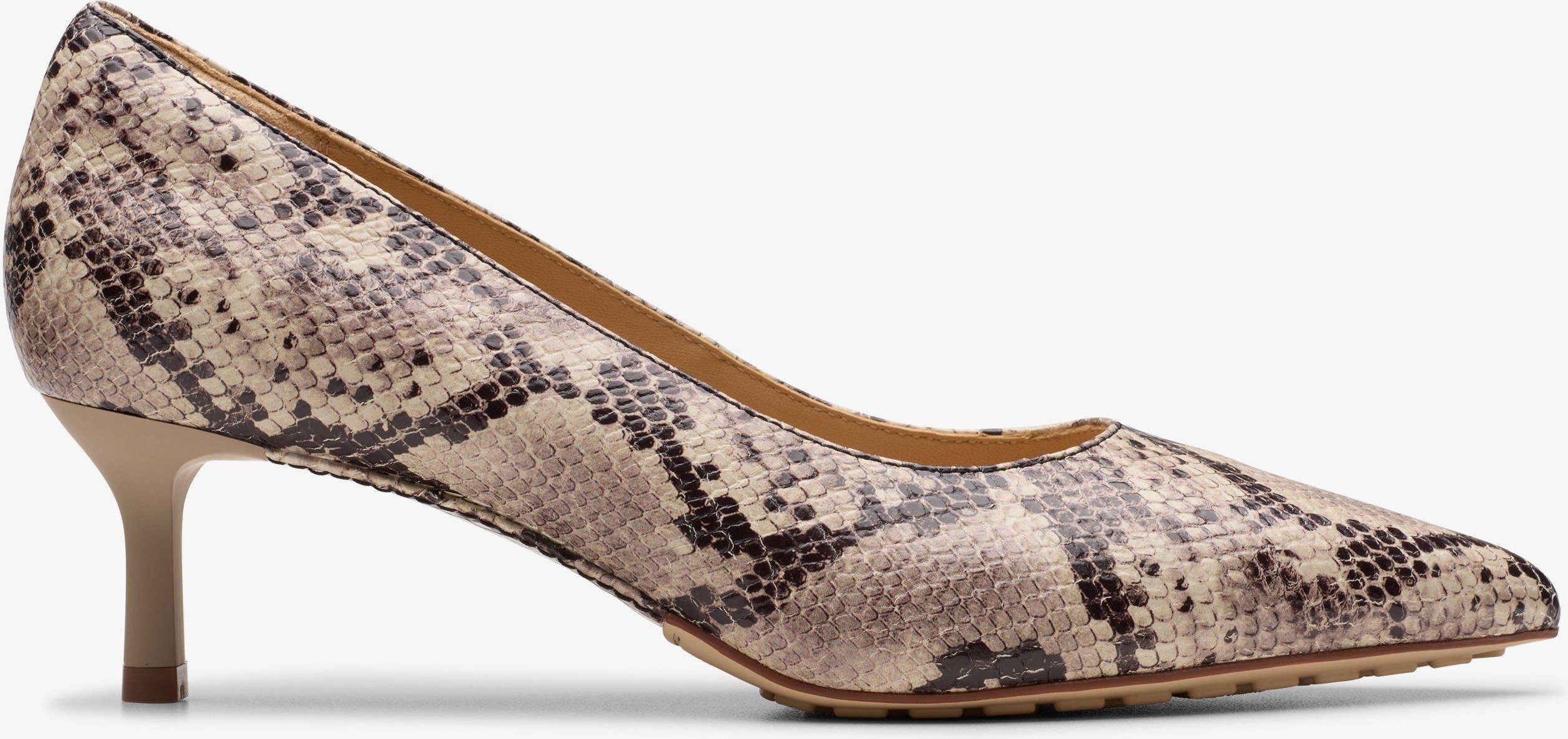 Adela Court Grey Snake Lea Schuhe