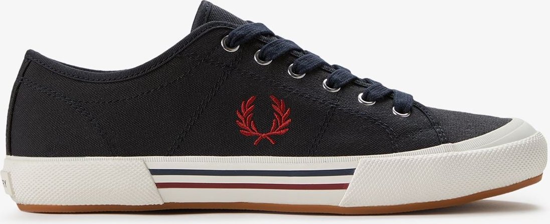 Fred Perry B708 Vintage Tennis Canvas Herren Sneaker Navy/Rot