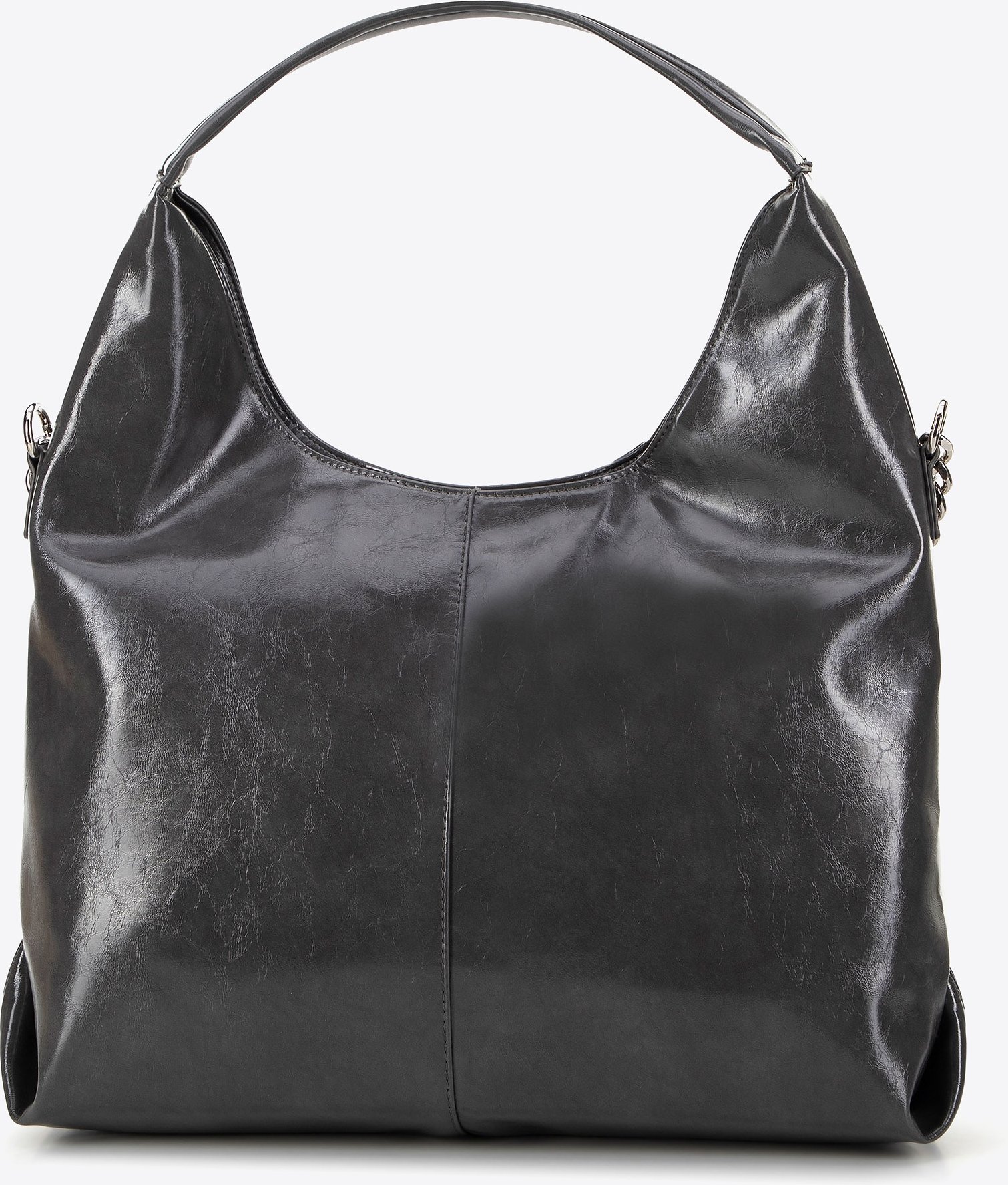 Wittchen Damen-Einkaufstasche mit Zierkette, grau, Kunstleder