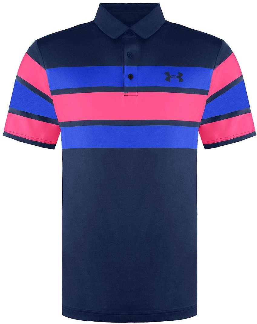 Under Armour Playoff 2.0 Herren Blue/Pink Polo -Hemd