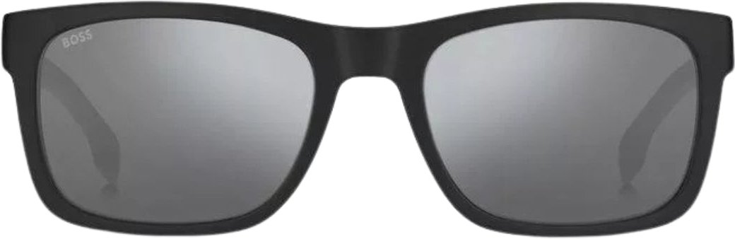 Hugo Boss – Sonnenbrille mit mattschwarzem Rahmen und SP-Gläsern in Silber