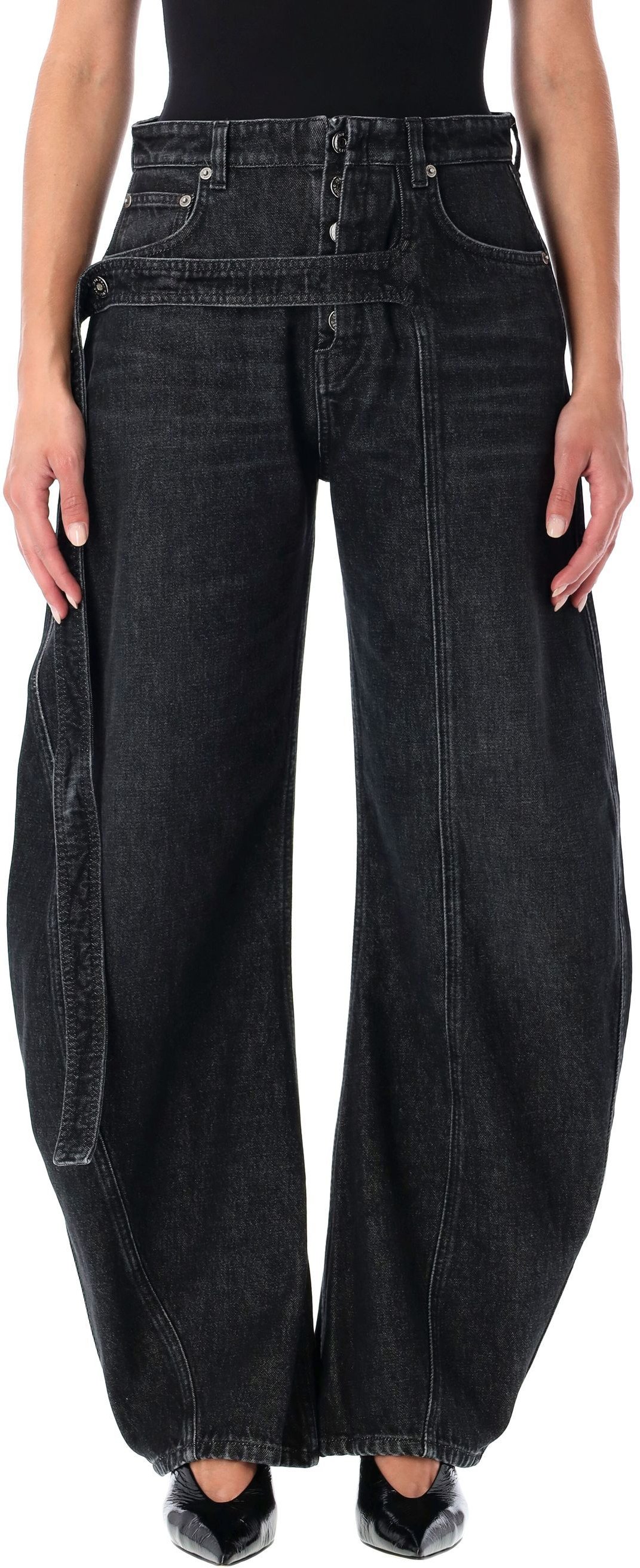 Schwarze Denim-Trägerlose Jeans Jean Paul Gaultier