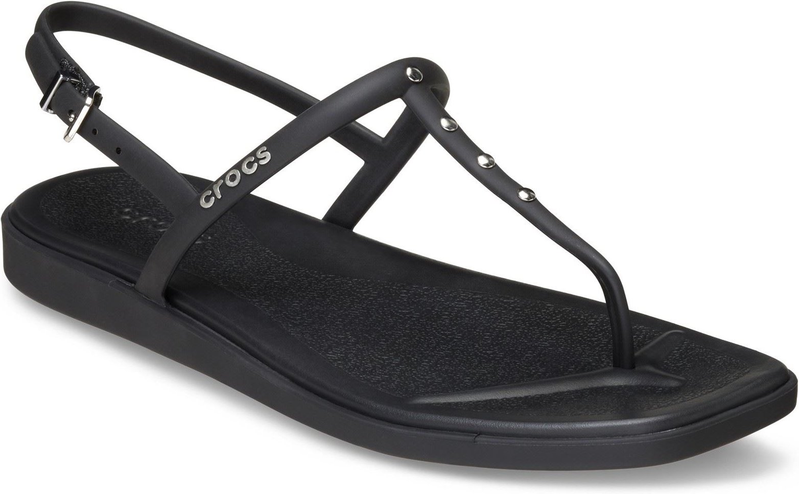 Crocs Miami Nieten Thong Flip Thermoplastische Damen Sandalen Schwarz