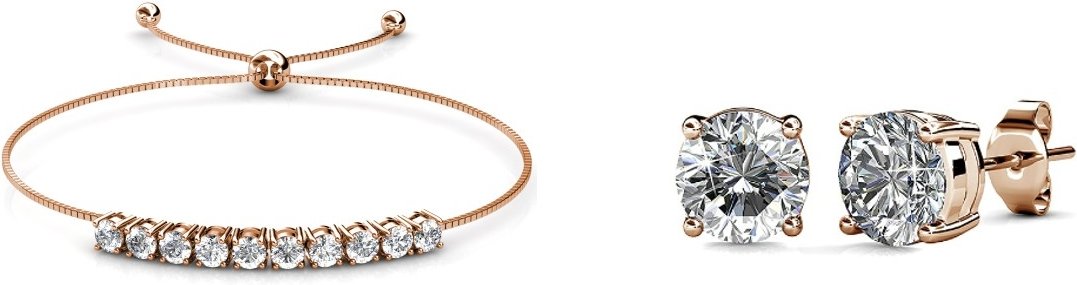 Mary Crystal Mia Sets - Roségold und Kristall