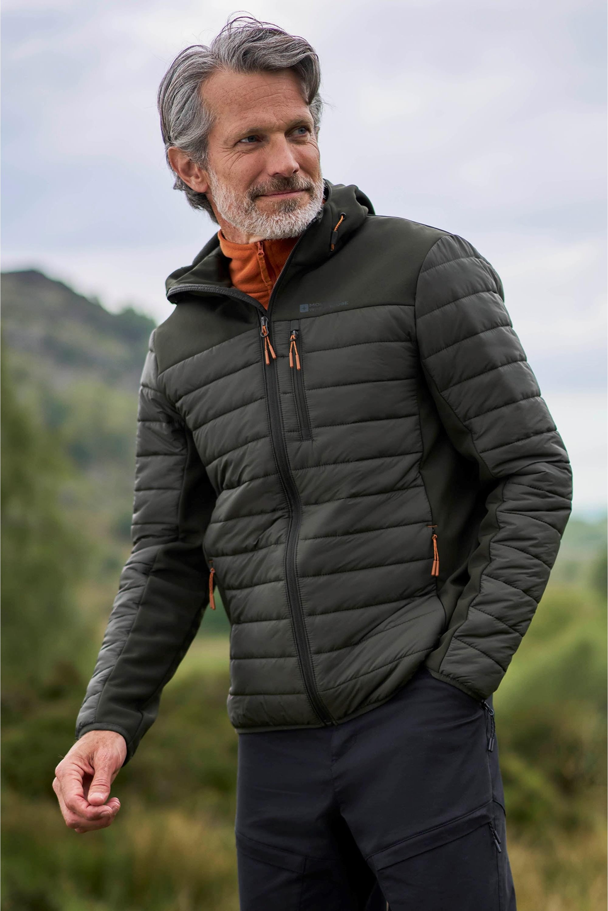 Thumbnail - Mountain Warehouse - "Turbine II" Softshelljacke Wattiert für Herren (Khakigrün)