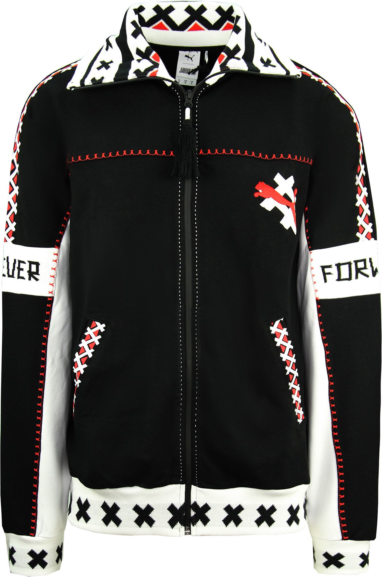 Puma x Jahnkoy XTG Track Jacke Reißverschluss auf weiße schwarze Herren Jumper 596686 01