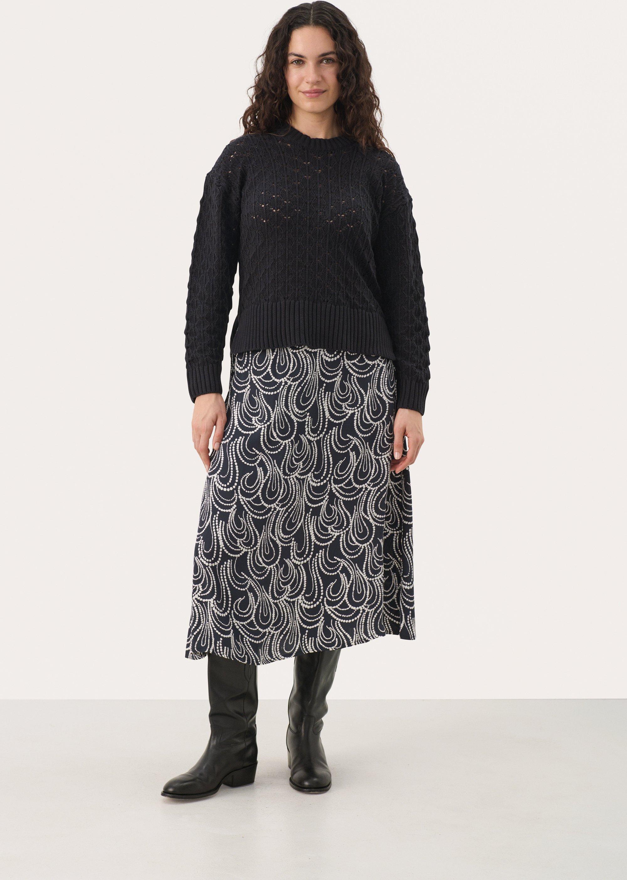 Strickpullover Gerade Passform navy