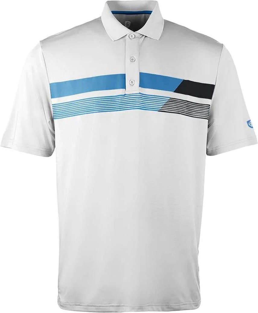 Insel Grüne asymetrische Druckmenschen silber/weiße Golfpolohemd