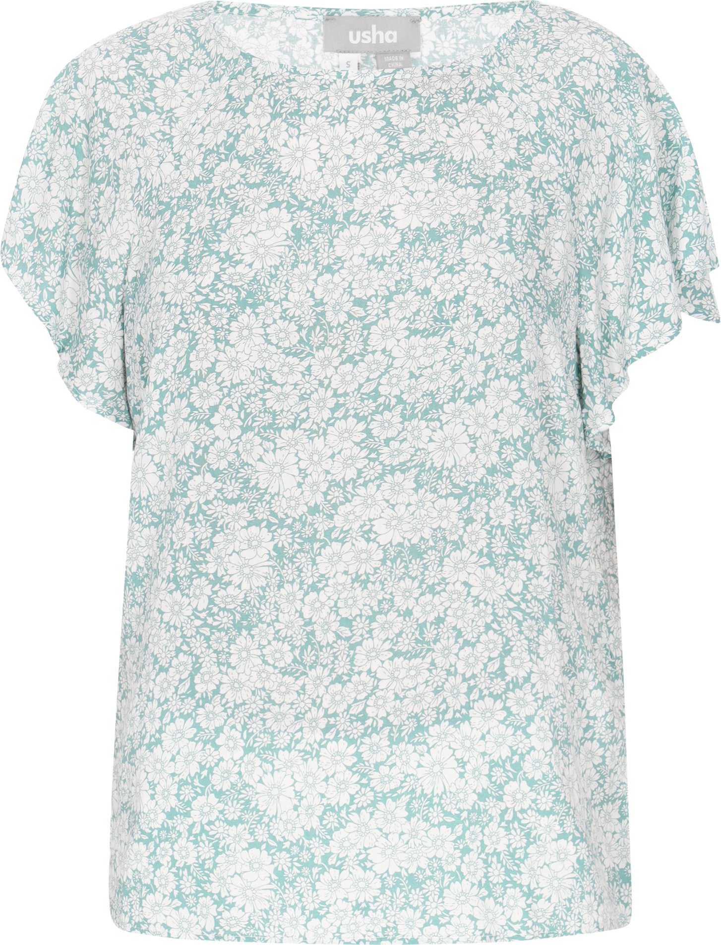 usha Bluse Frauen türkis weiß