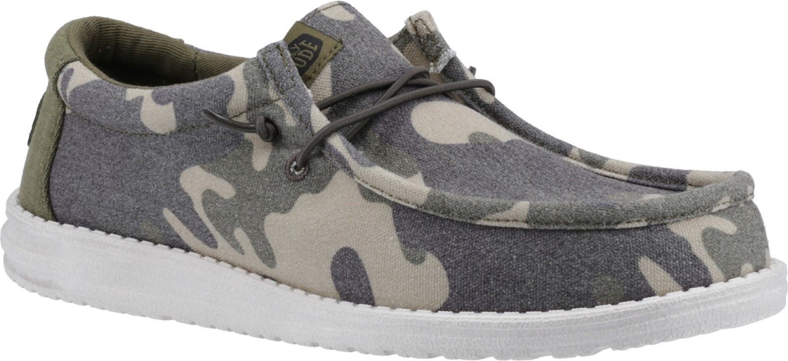 HEYDUDE Wally Washed Camo Polyester Herren Camo Bootsschuhe