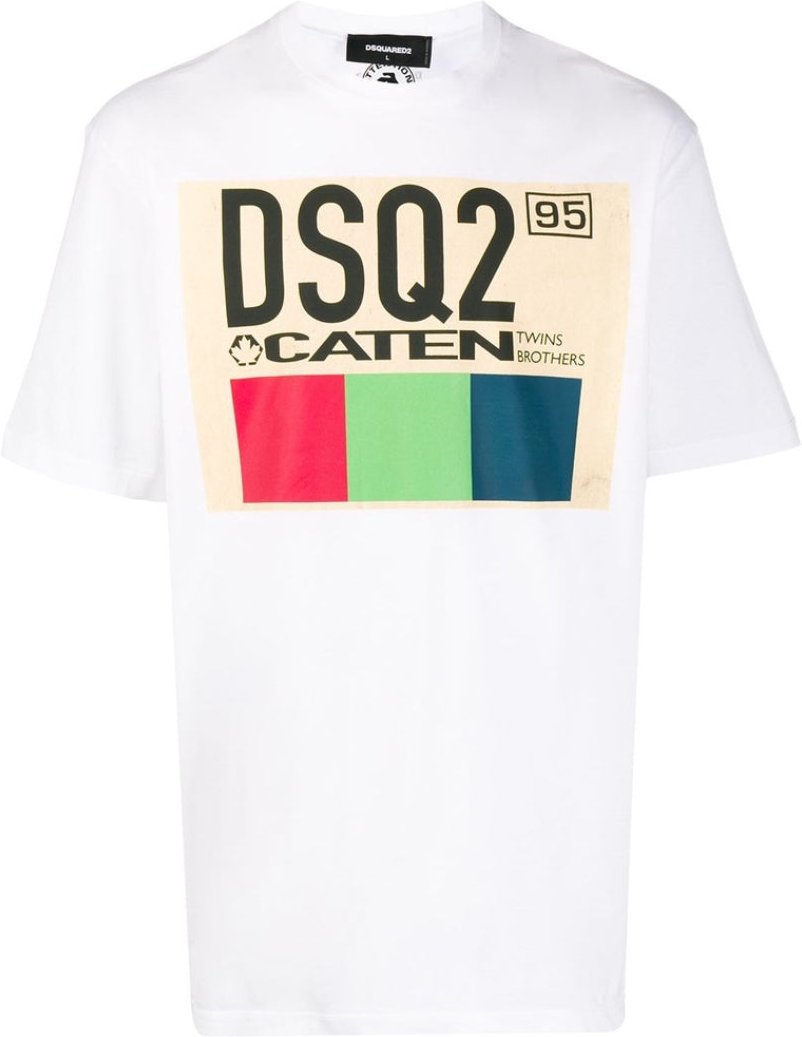 Dsquared2 - Weißes T-shirt „dsq2 95 Caten"