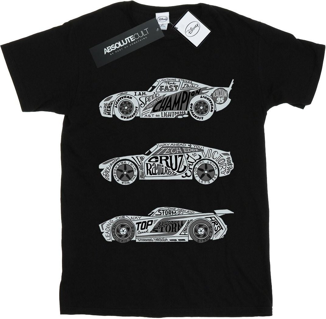 Disney - "Cars Text Racers" T-Shirt für Damen (Schwarz)