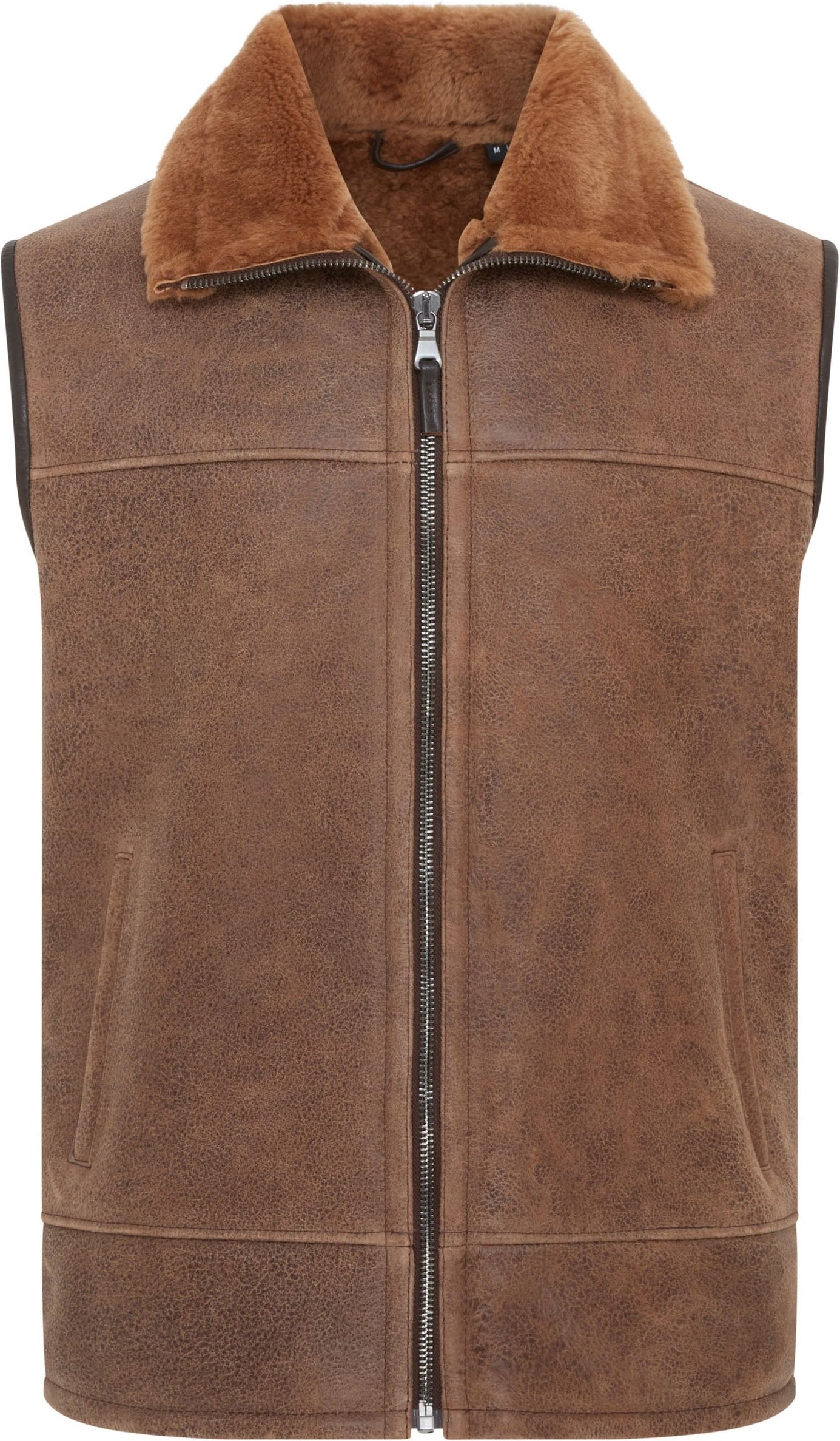 Braune Bomberweste aus Aviator-Lammfell für Herren - Ambler