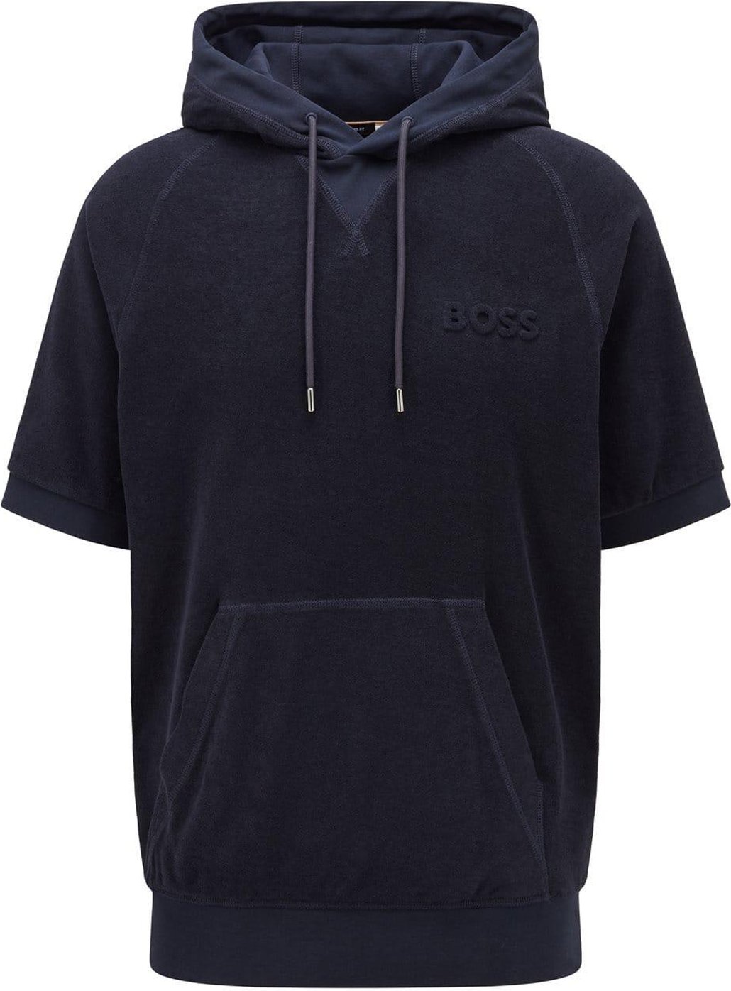 Thumbnail - Boss - "Sealy 09" Sweatshirt mit Kapuze für Herren kurzärmlig (Dunkelblau)