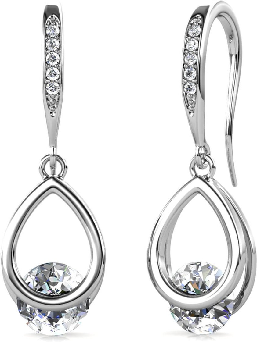 Tristin Hakenohrringe - Silber und Kristall