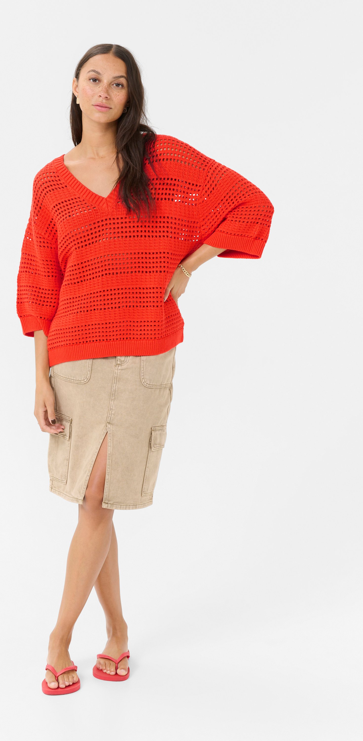 Strickpullover Loose fit red
