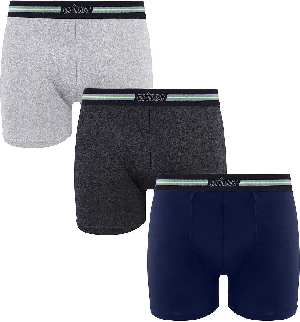 Prince Performance Range 3 Pack Black Hellgrau Marine Herren Boxer Muxpr029