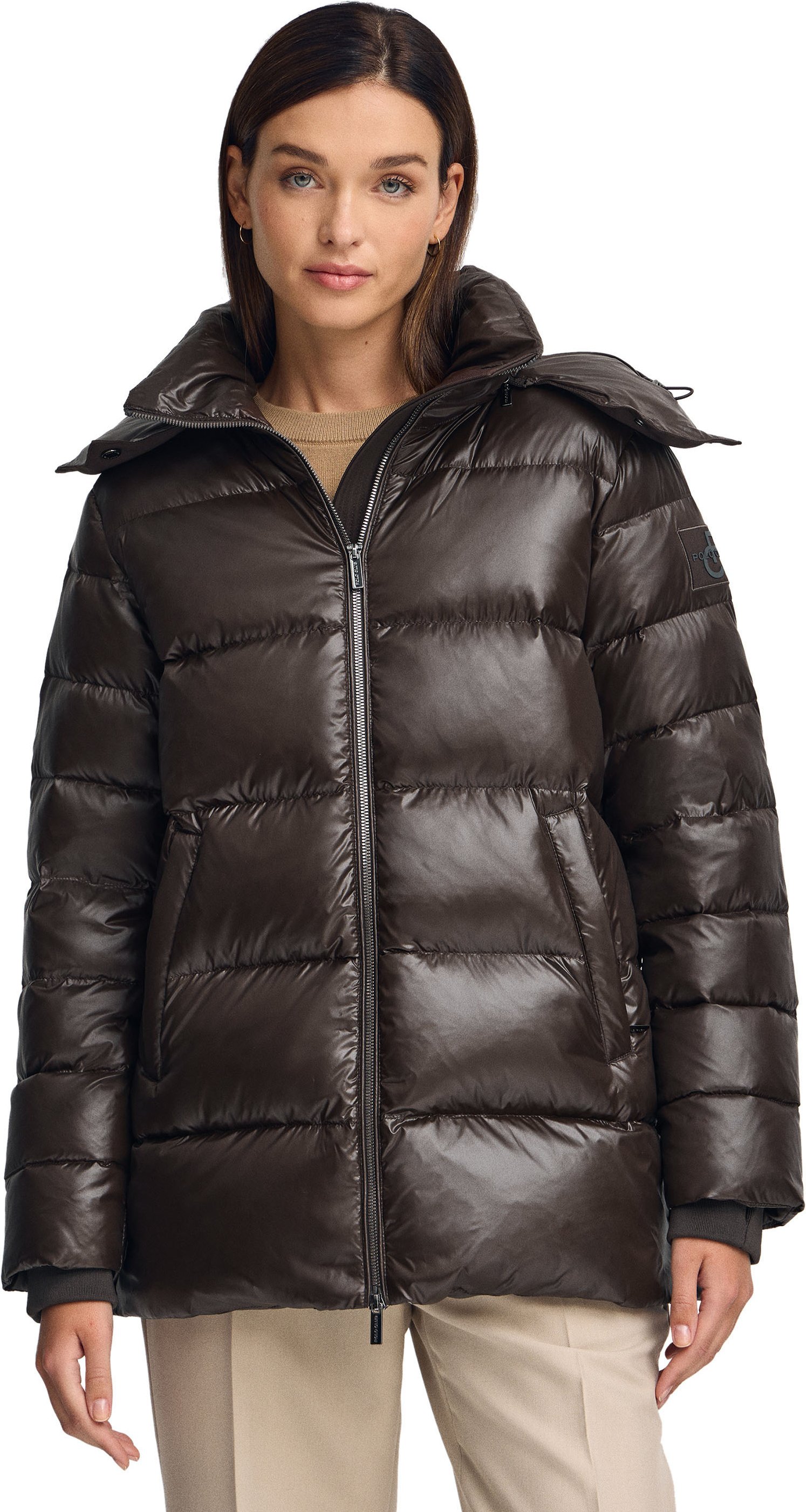 Jacke Ofelia braun mit Polo Club-Logo