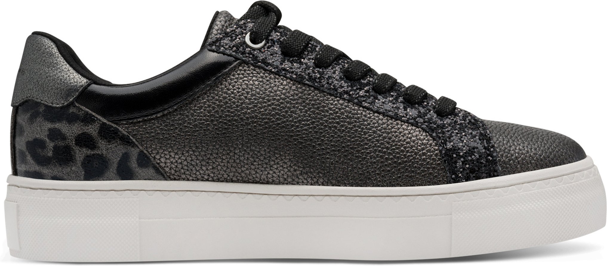 Tamaris Damen Pewter Silber Kunstleder Fashion Schnürschuhe