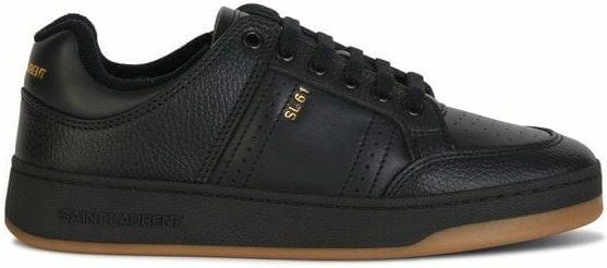 Saint Laurent Schwarze Kalbsleder Low-Top Sneaker