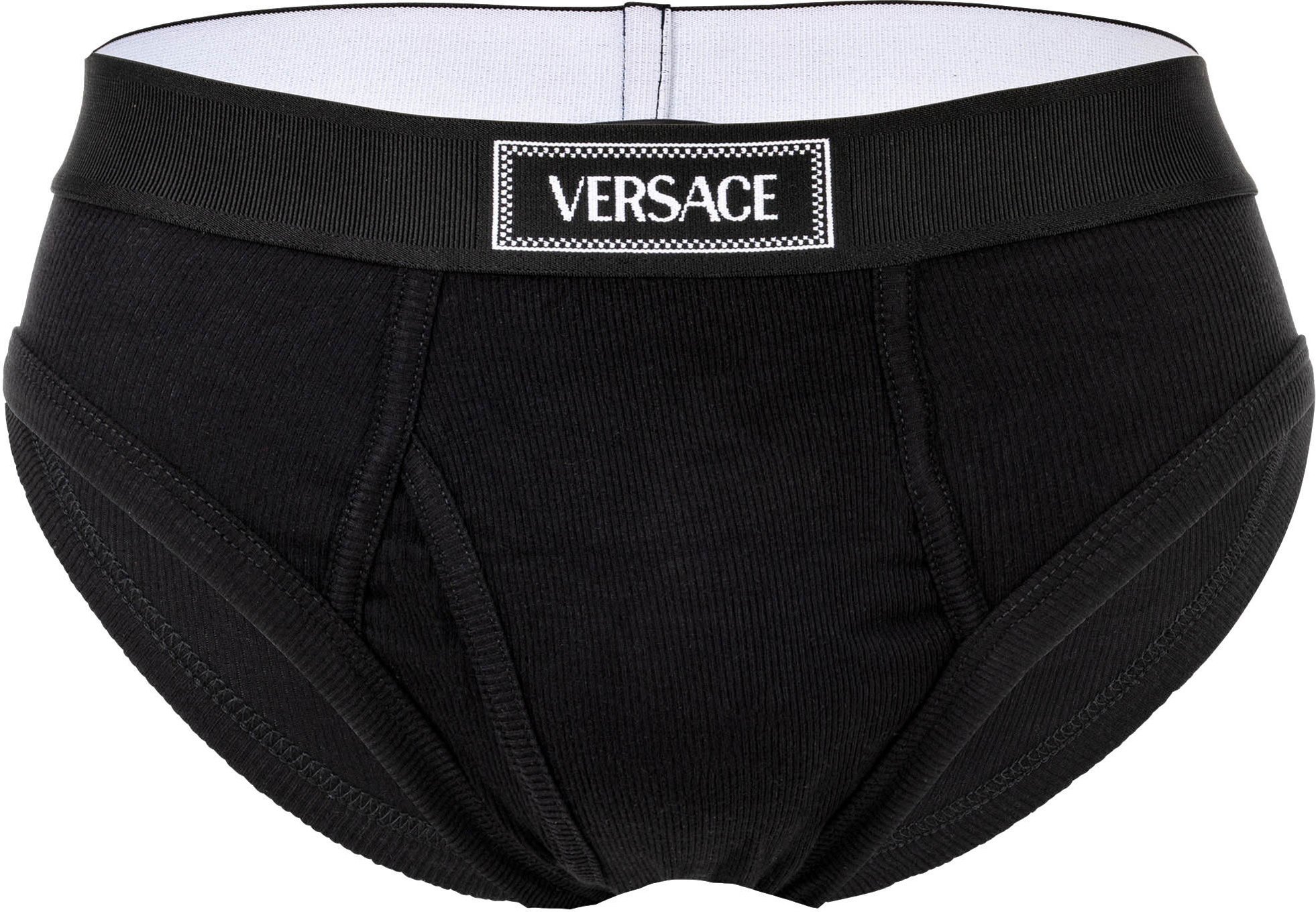 Versace Tex Ribbed Cotton Brief