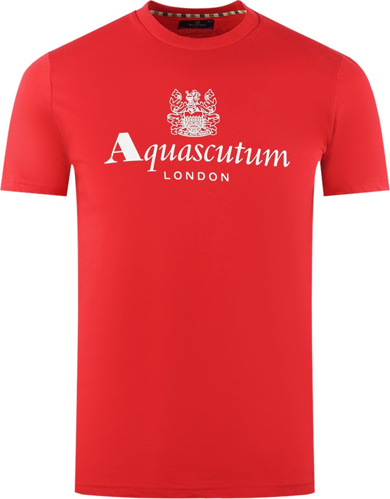 Aquascutum London Aldis Markenlogo Rotes T-Shirt