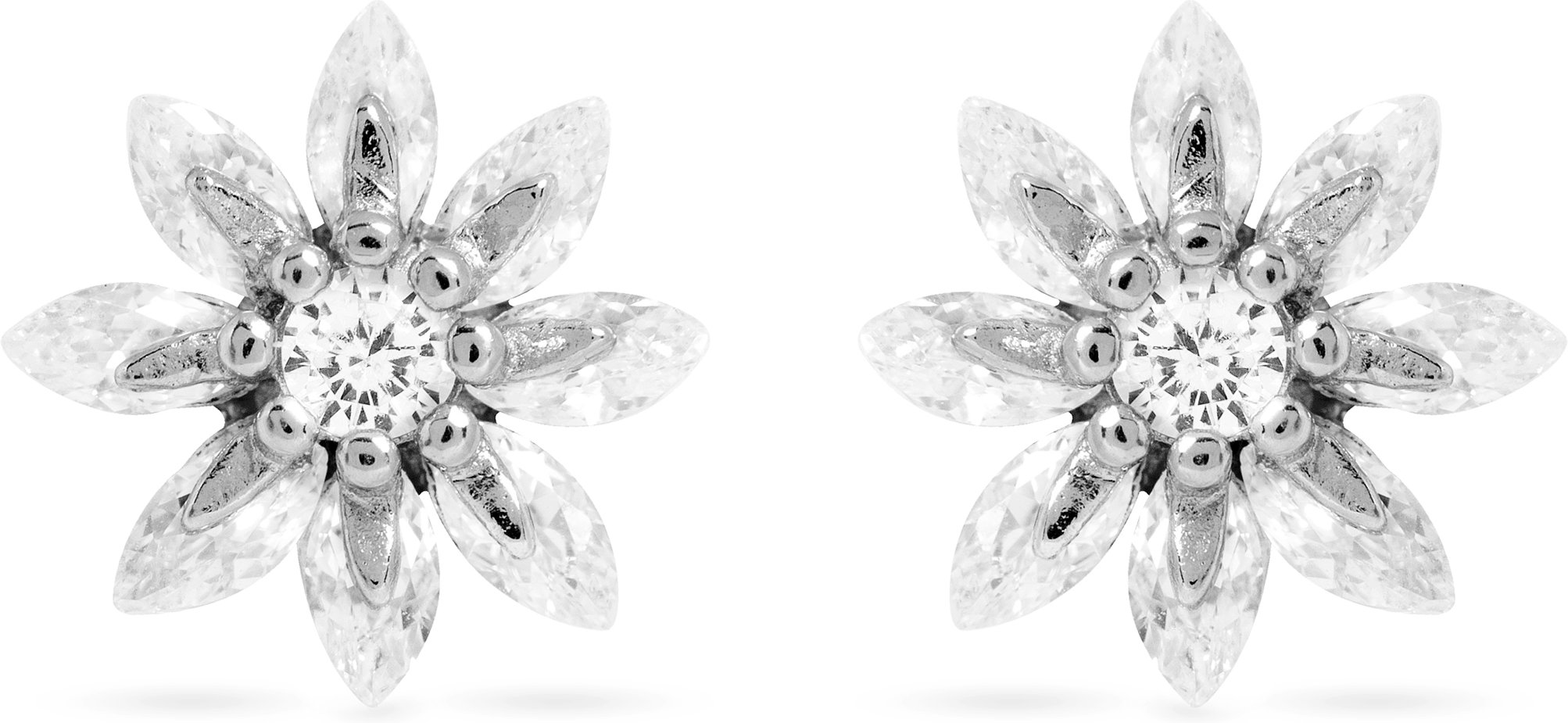 Luxenter Ohrringe, 925er Sterlingsilber und glänzende Zirkonia mit rhodinierter Oberfläche