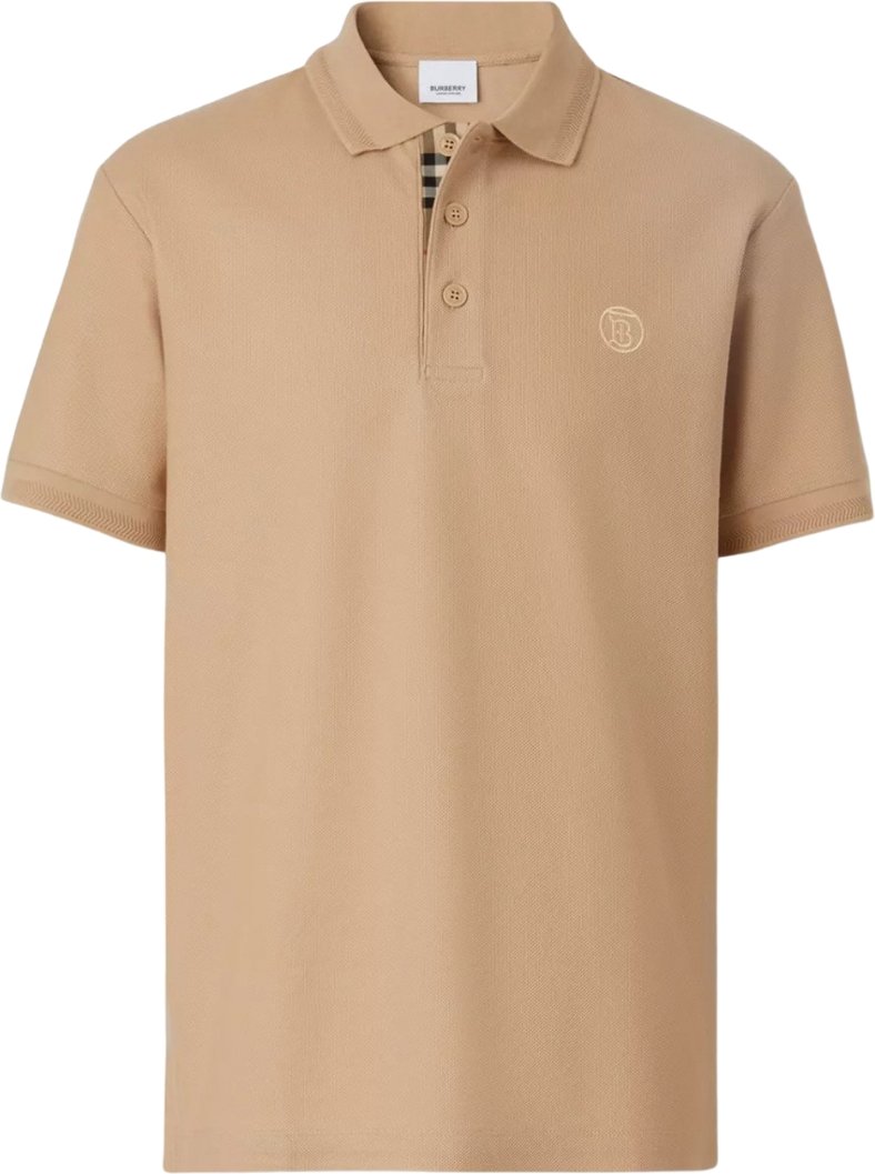 Burberry Branded Circle Logo Camel Beige Polo Shirt