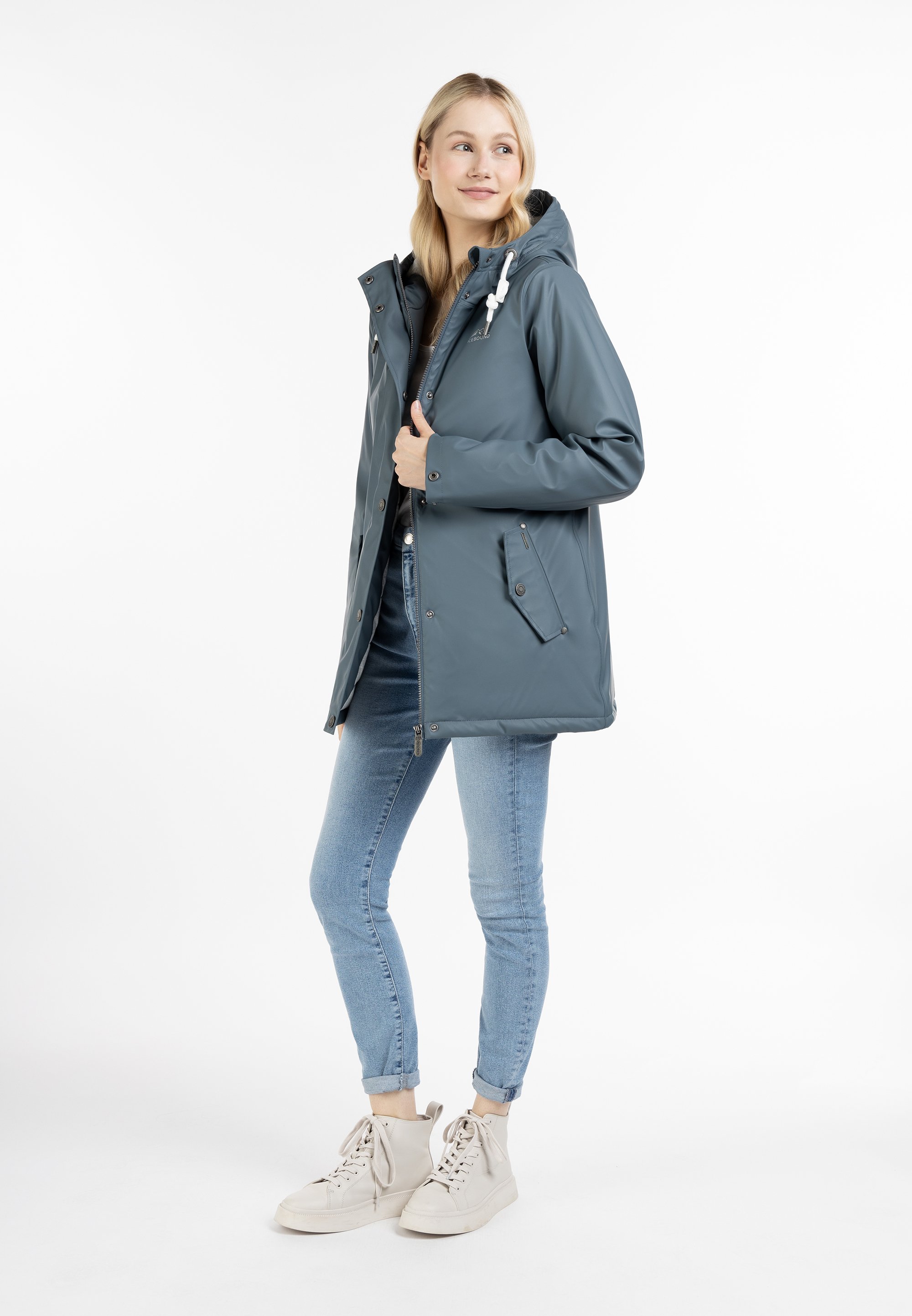 ICEBOUND Wattierte Regenjacke Damen Blaugrau