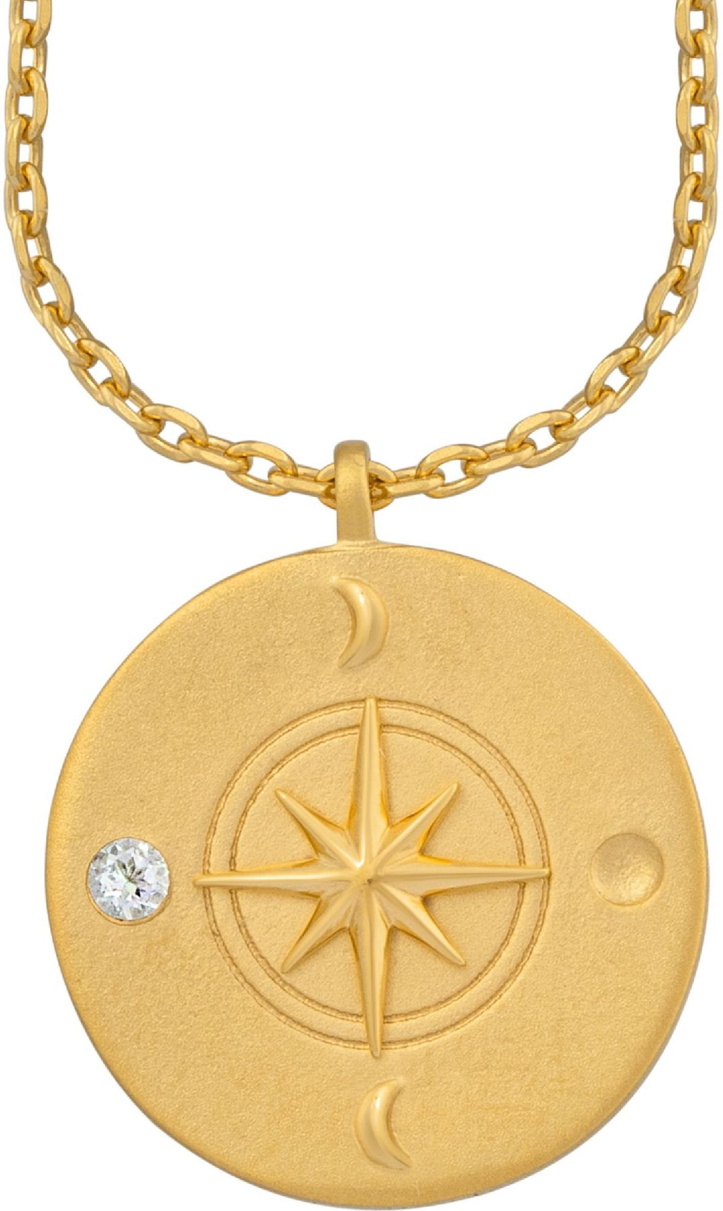 cai Halskette Element Luft 925/- Sterling Silber vergoldet Weißtopaz