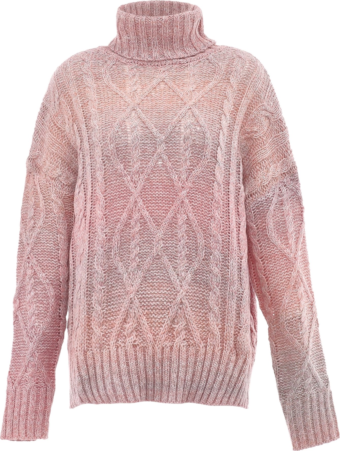Mymo Rollkragenpullover Damen rosa gelb